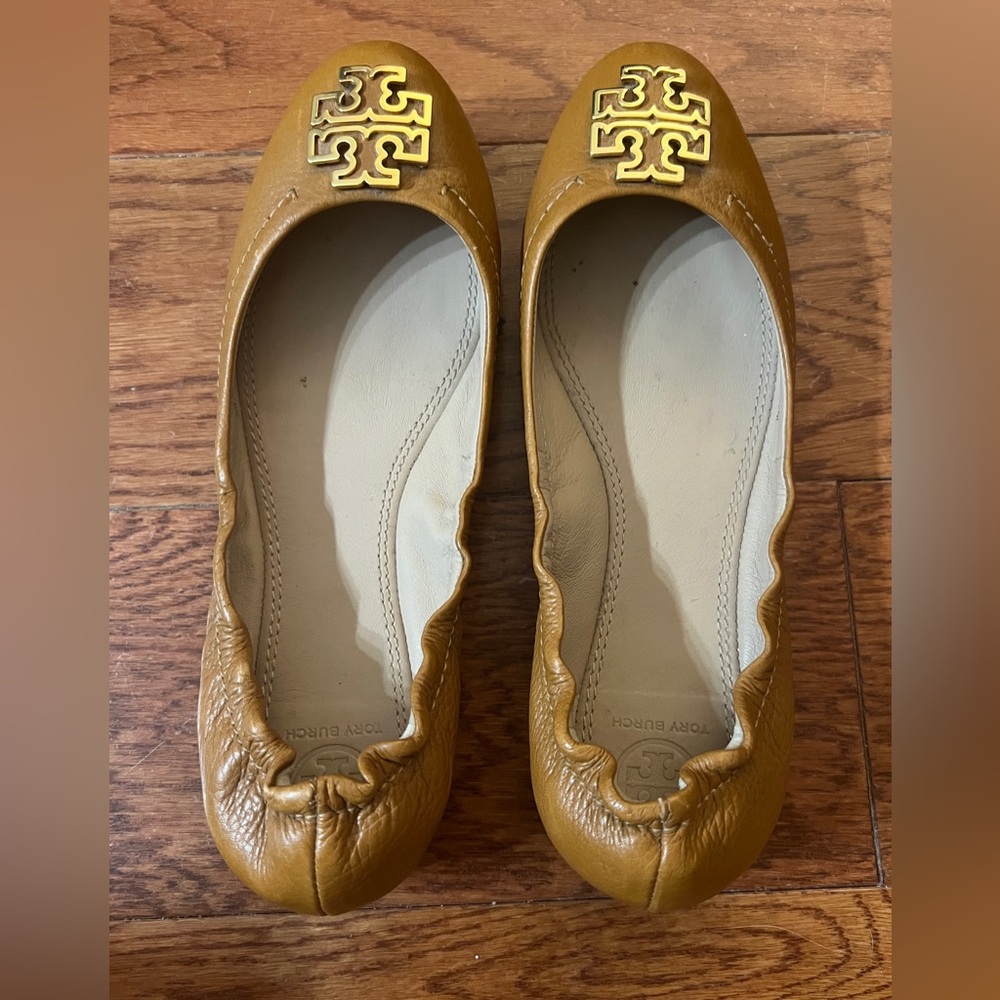 Tory Burch Melinda Ballet Tumbled Leather Flats
